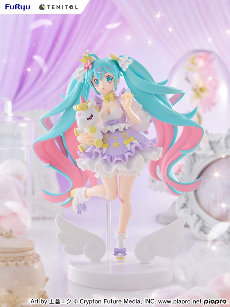 Hatsune Miku Tenitol PVC Statue Hatsune Miku Yumekawa Princess Lavender Ver. 21 cm