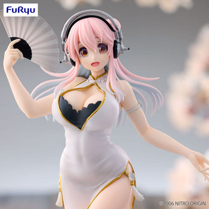 Super Sonico Trio-Try-iT PVC Statue White China Dress Ver. 21 cm