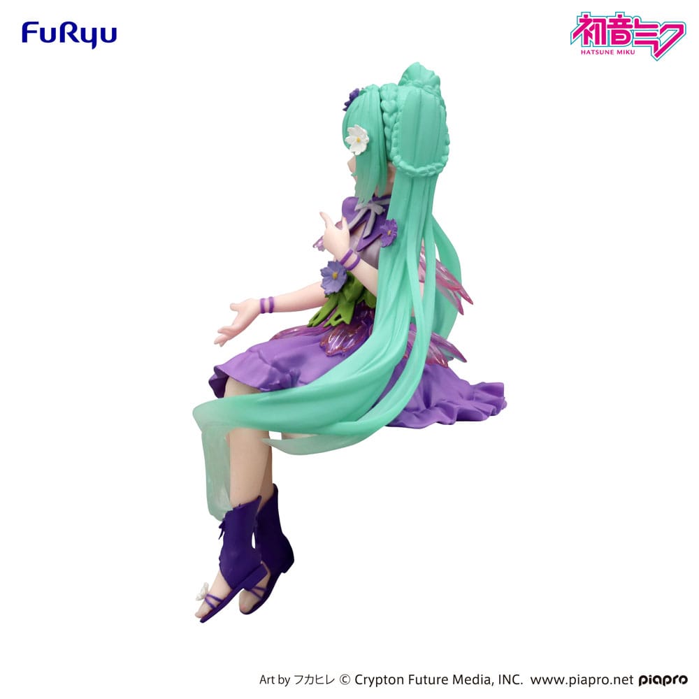 Hatsune Miku Noodle Stopper PVC Statue Flower Fairy Cosmos Purple Color Ver. 14 cm