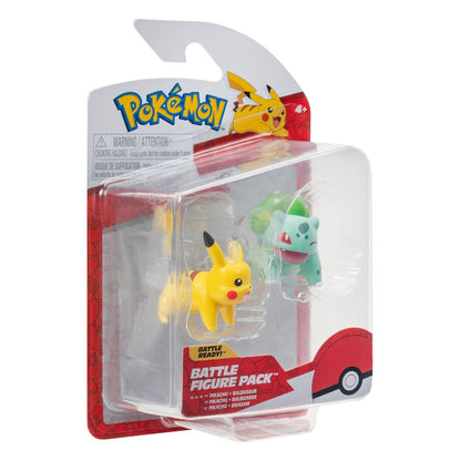 Pokémon Battle Figure First Partner Set Figure 2-Pack Bulbasaur #2, Pikachu #1