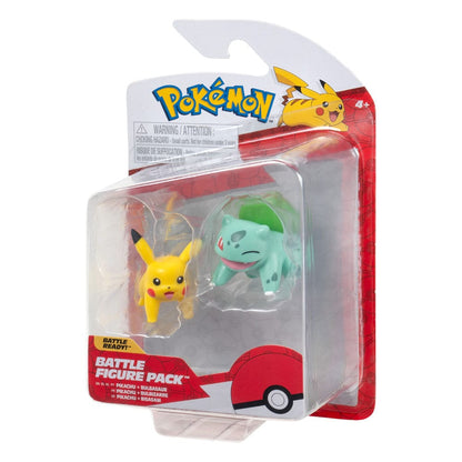 Pokémon Battle Figure First Partner Set Figure 2-Pack Bulbasaur #2, Pikachu #1