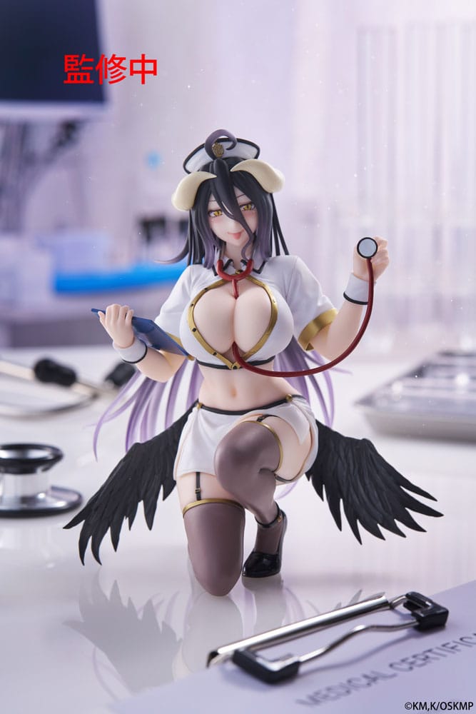 Overlord PVC Statue Desktop Cute Figure Albedo Nurse Ver. Renewal 13 cm
