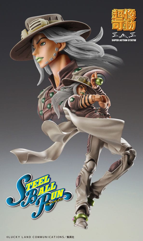 JoJo's Bizarre Adventure Part7 Steel Ball Run Super Action Action Figure Chozokado Gyro Zeppeli Third 16 cm