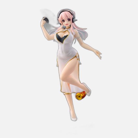 Super Sonico Trio-Try-iT PVC Statue White China Dress Ver. 21 cm