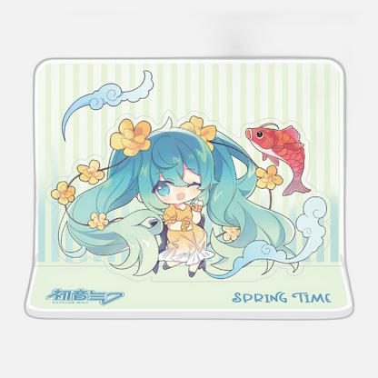 Hatsune Miku Acrylic Figure Standee Hatsune Miku Spring Time Chibi Miku with Koi 11 cm