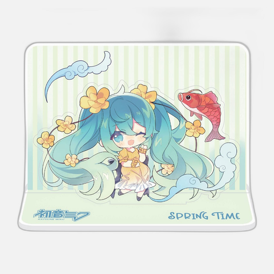 Hatsune Miku Acrylic Figure Standee Hatsune Miku Spring Time Chibi Miku with Koi 11 cm