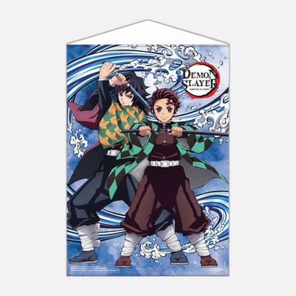 Demon Slayer: Kimetsu no Yaiba Wallscroll Tanjiro Kamado and Giyu Tomioka Water Breathing 50 x 70 cm