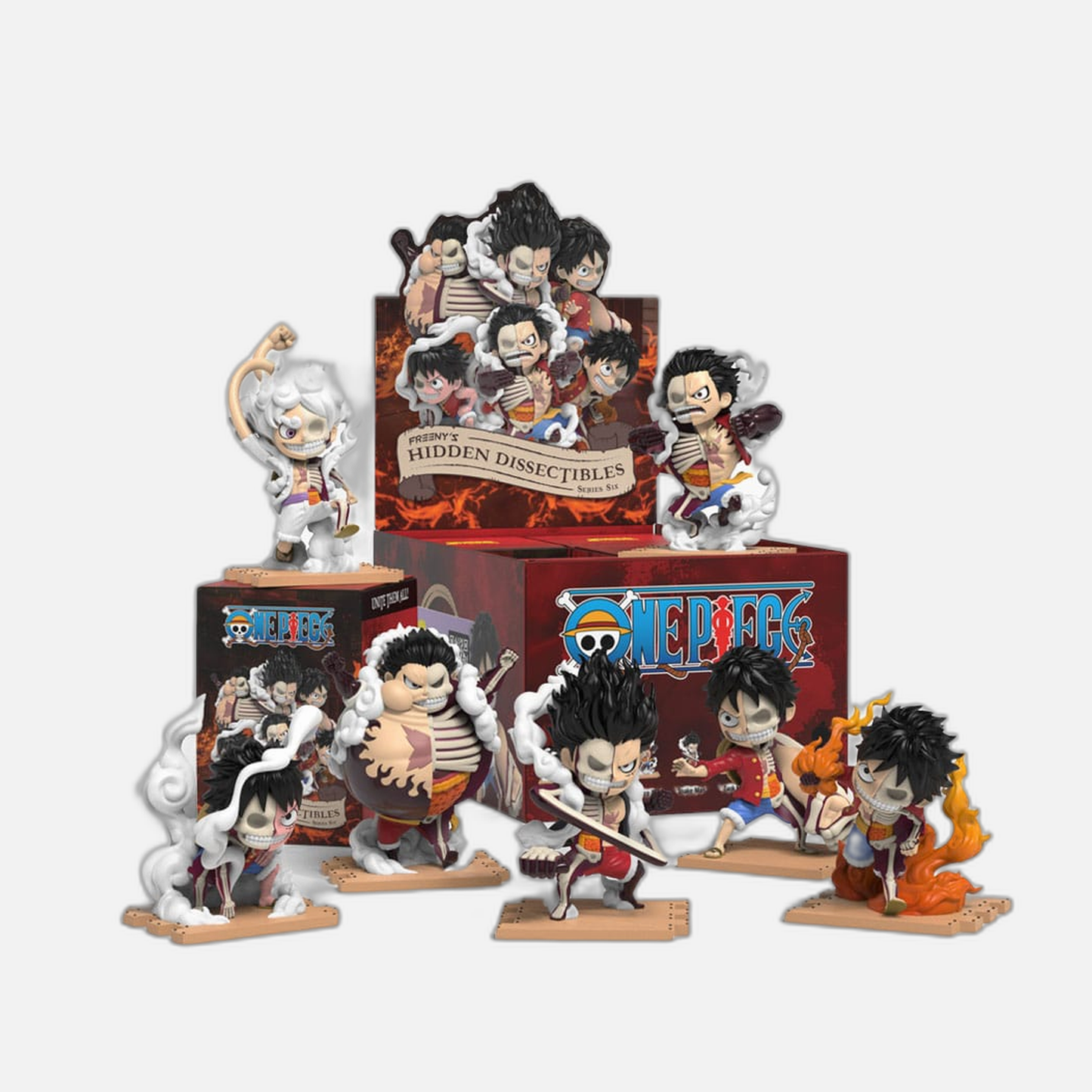 One Piece Blind Box Hidden Dissectibles Series 6 (Luffy Gear's) Display (6)