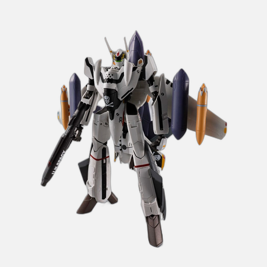 Macross 7 Hi-Metal R Action Figure VF-0S Phoenix (Roy Focker Use) & QF-2200D-B Ghost Set 14 cm