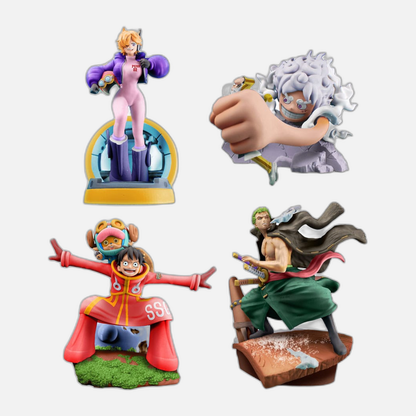 One Piece Petitrama PVC Mini Statue Logbox Re Birth Egghead Set 9 cm