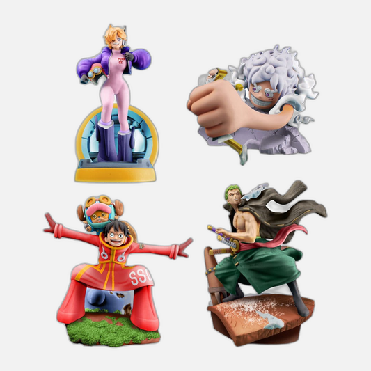 One Piece Petitrama PVC Mini Statue Logbox Re Birth Egghead Set 9 cm