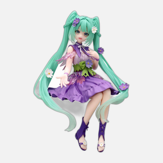 Hatsune Miku Noodle Stopper PVC Statue Flower Fairy Cosmos Purple Color Ver. 14 cm