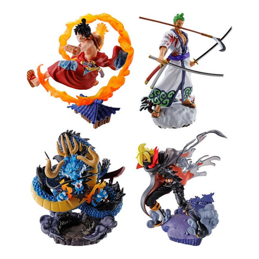 One Piece Petitrama PVC Mini Statue Logbox Re Birth Wano Kuni Vol. 1 Set 9 cm