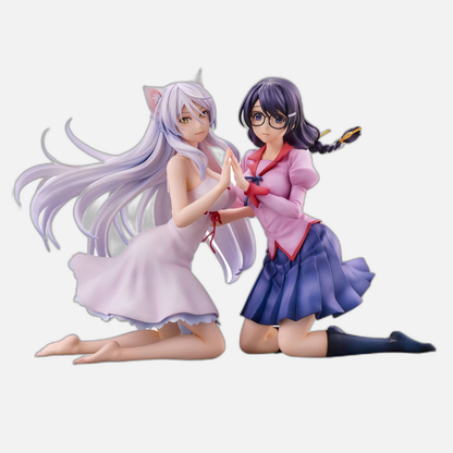 Nekomonogatari Monogatari Series PVC Statues Tsubasa Hanekawa Set (re-run) 19 cm