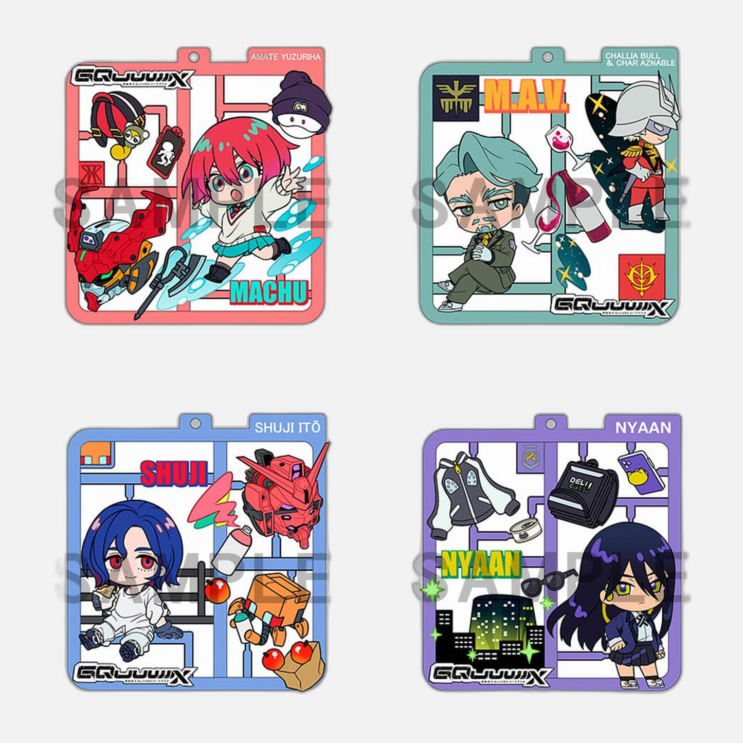 Mobile Suit Gundam GQuuuuuuX Plat Collection Keychain Assortment (4)