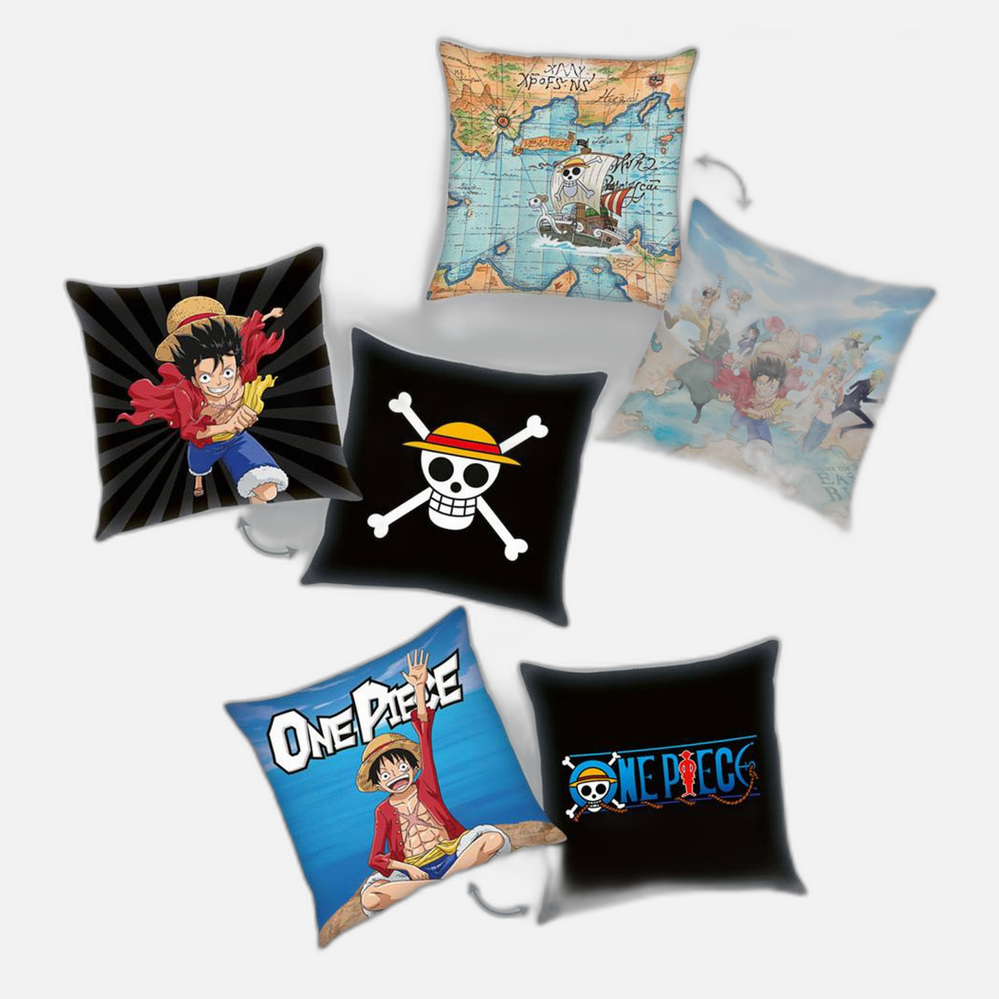 One Piece Pillows 3-Pack Characters 40 x 40 cm