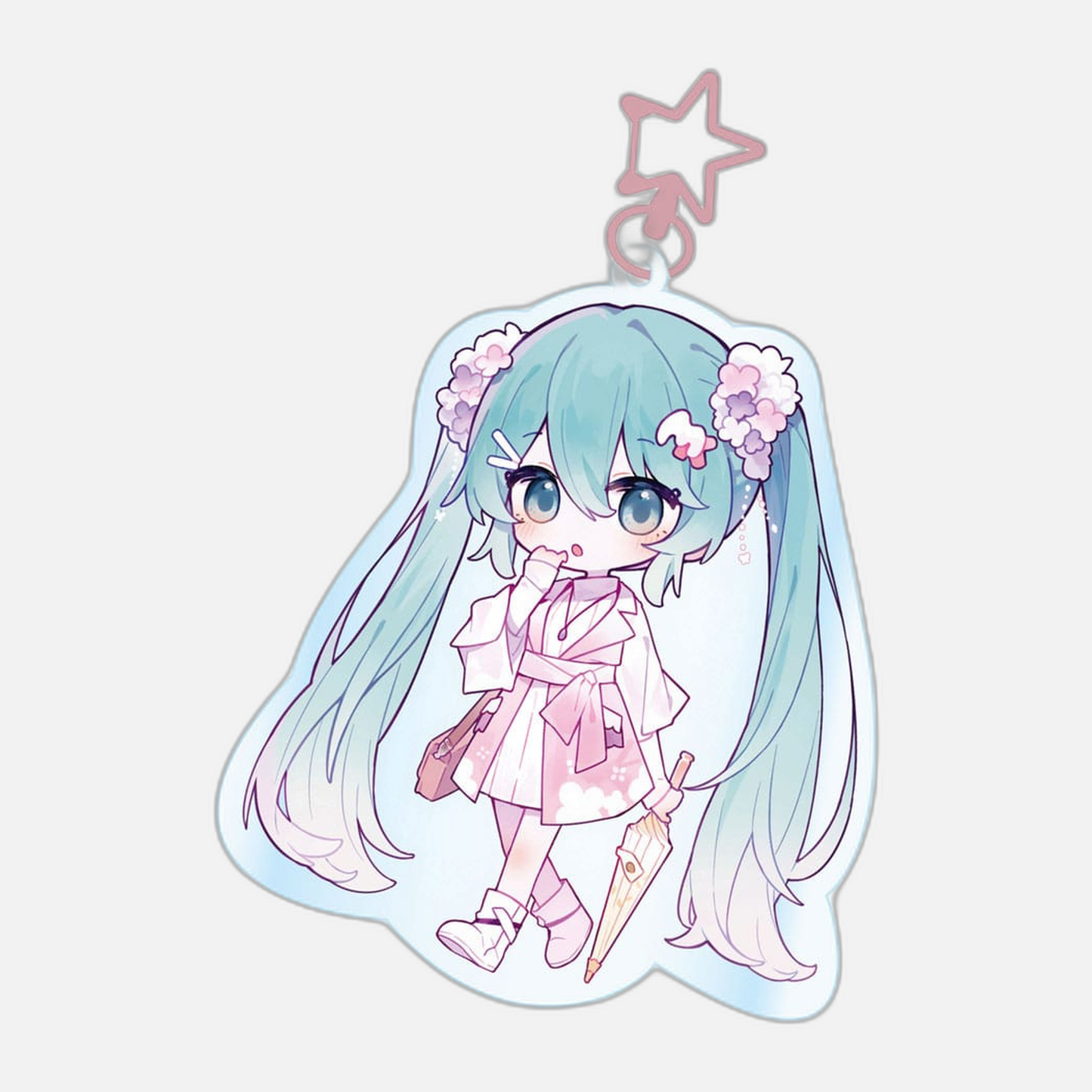 Hatsune Miku Acrylic Keychain Kawaii Summer Time