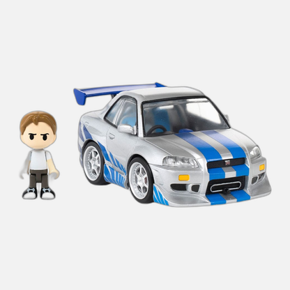 Fast & Furious Q-Village Vehicle with mini-figure Nissan Skyline GT-R (R34) 9 cm
