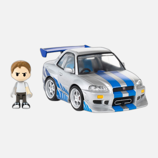 Fast & Furious Q-Village Vehicle with mini-figure Nissan Skyline GT-R (R34) 9 cm