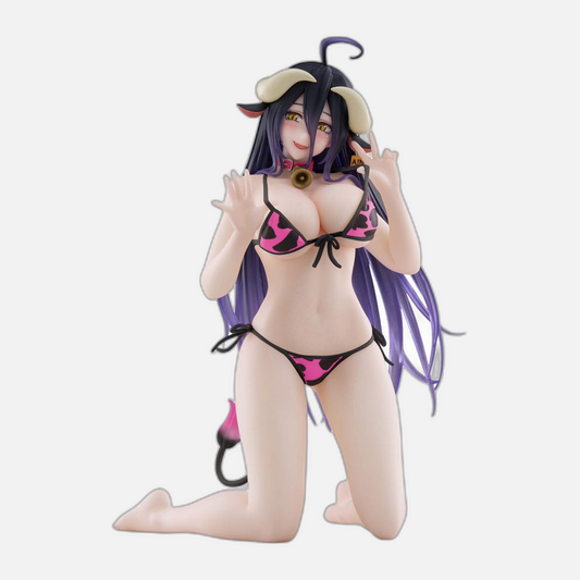 Overlord PVC Statue Desktop Cute Figure Albedo Cow-Print Swimsuit Ver. Renewal 13 cm