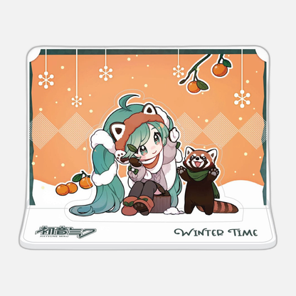 Hatsune Miku Acrylic Figure Standee Miku and Red Panda (Winter Time) 11 cm