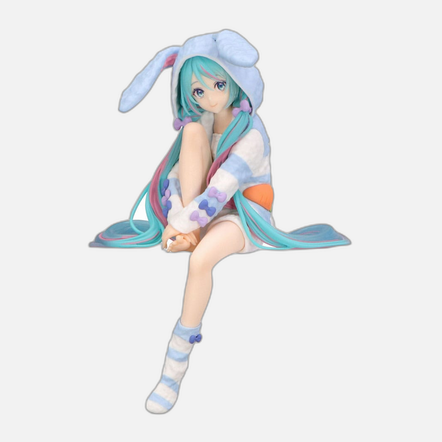 Hatsune Miku Noodle Stopper PVC Statue Hatsune Miku Rabbit Ear Hood Pajama Blue Color Ver. 14 cm