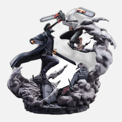 Chainsaw Man Statue Super Situation Figure Chainsaw Man vs. Samurai Sword 26 cm