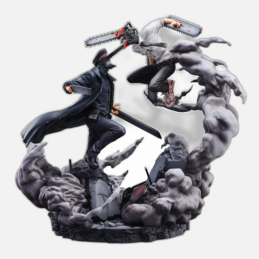 Chainsaw Man Statue Super Situation Figure Chainsaw Man vs. Samurai Sword 26 cm