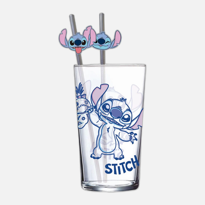 Lilo & Stitch Glass Tumbler with Straws Stitch 485 ml