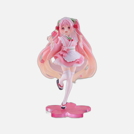 Hatsune Miku PVC Statue Newley Written Sakura Miku Japanese Cafe Ver. Reissue 18 cm