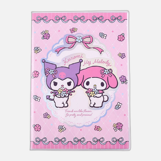 Sanrio Notebook Kuromi & My Melody Pastel Flower Holographic Checkered