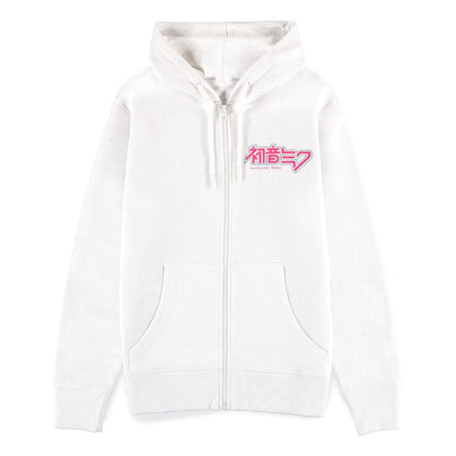 Hatsune Miku Zipper Hoodie White - Otaku Gems